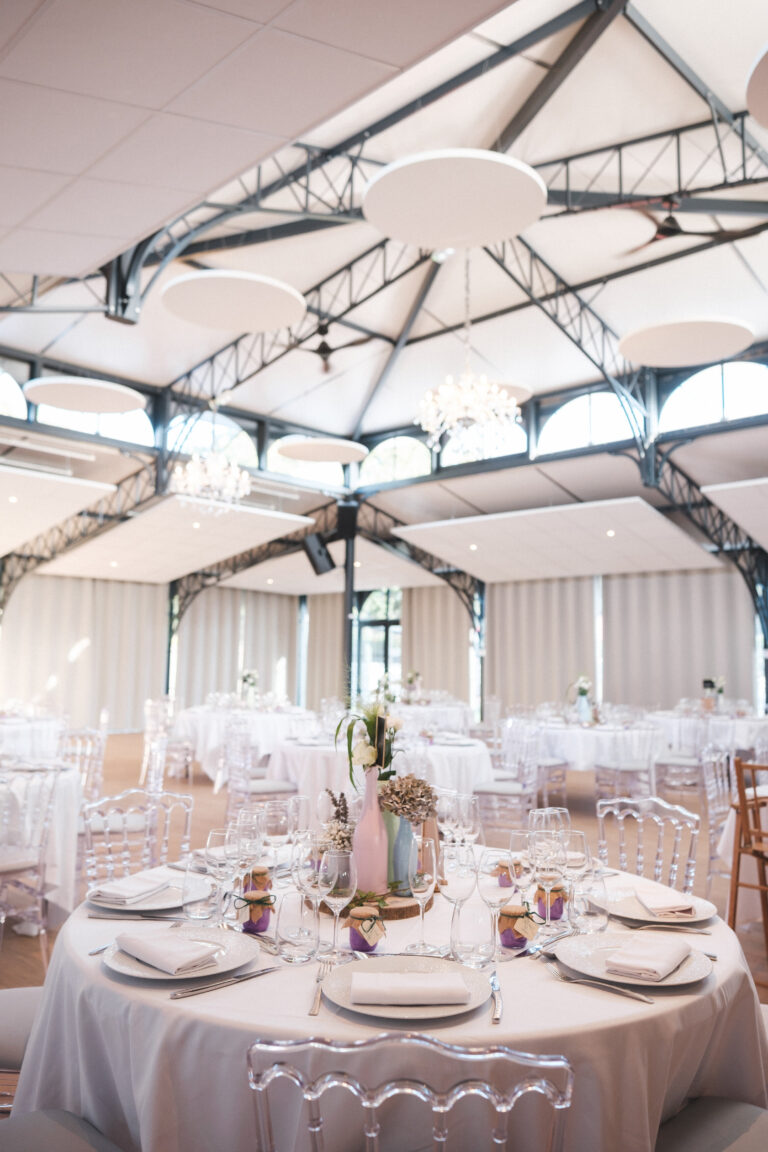 Décoration de salle mariage aux Arches de la Ria, Morbihan (56)